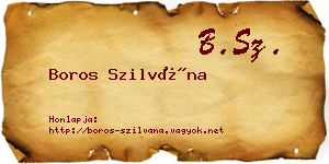 Boros Szilvána névjegykártya